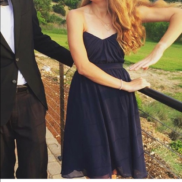 navy short bridesmaid dress